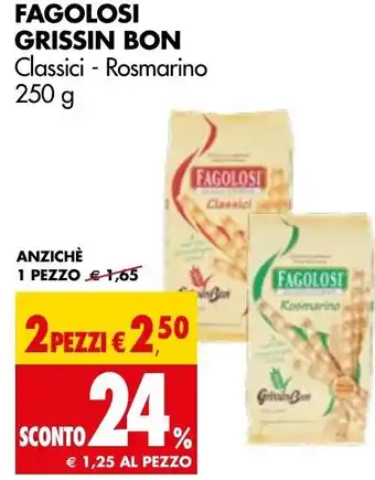 Tigros Fagolosi Grissin Bon 250g offerta