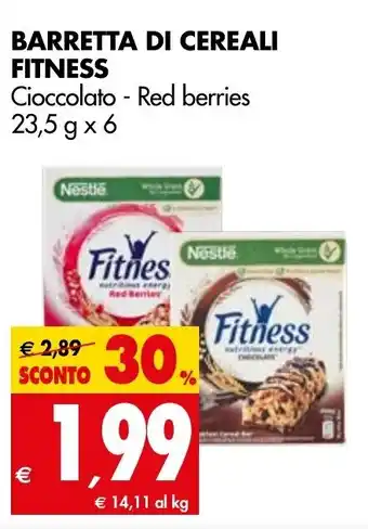 Tigros Barretta Di Cereali Fitness 23,5g x 6 offerta