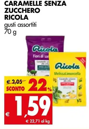 Tigros Caramelle Senza Zucchero Ricola 70g offerta