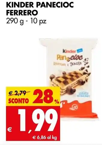 Tigros Kinder Panecioc Ferrero 290g -10pz offerta