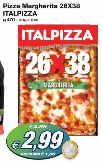 Prix Quality Italpizza Pizza Margherita 26x38 470g offerta