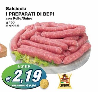 Prix Quality I Preparati Di Bepi Salsiccia 450g offerta