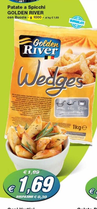 Prix Quality Golden River Patate a spicchi 1000g offerta