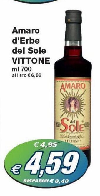 Prix Quality Vittone Amaro d'Erbe del Sole 700 ml offerta