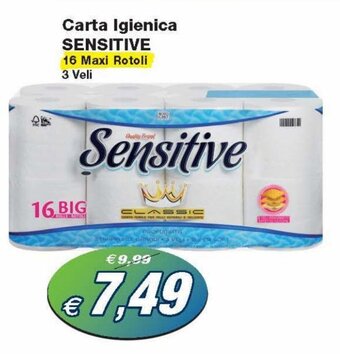 Prix Quality Sensitive Carta Igienica 16 maxi rotoli offerta