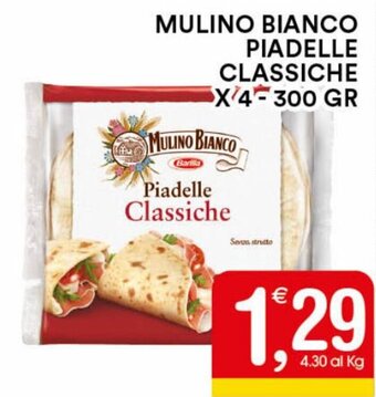 Gecop Mulino Bianco Piadelle Classiche x 4 - 300 gr offerta