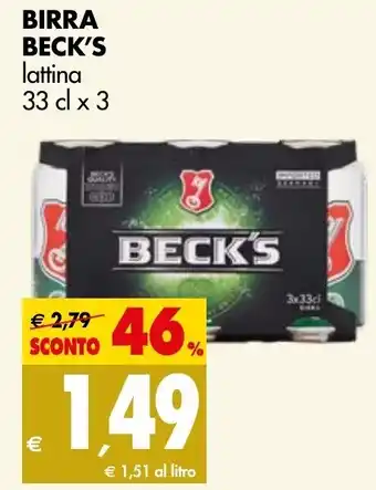 Tigros Birra Beck's 33cl x 3 offerta