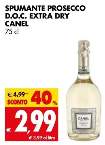 Tigros Spumante Prosecco D.O.C Extra Dry Canel 75cl offerta