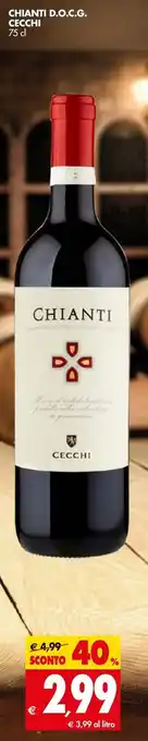 Tigros Chianti D.O.C.Q Cecchi 75cl offerta