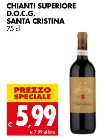 Tigros Chianti Superiore Santa Cristina 75cl offerta