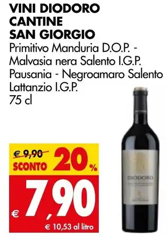 Tigros Vini Diodoro Cantine San Giorgio 75cl offerta