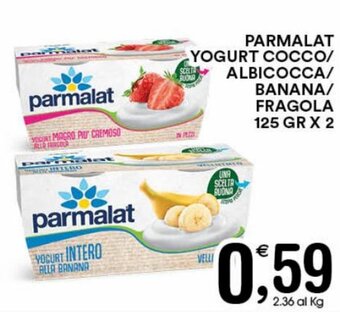 Gecop Parmalat Yogurt Cocco/Albicocca/Banana/Fragola 125 gr x 2 offerta