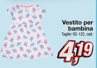KiK Vestito per bambina Taglie: 92-122, cad offerta