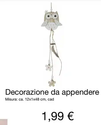 Decorazione da appendere 12x1x48 cm, cad