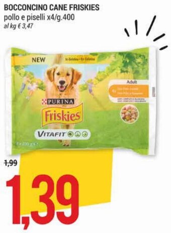 Hardis Bocconcino Cane Friskies pollo e piselli x4/g.400 offerta