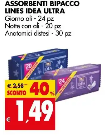 Tigros Assorbenti Bipacco Lines Idea Ultra offerta