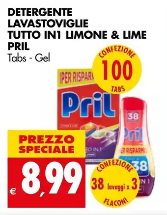 Tigros Detergente Lavastoviglie Tutto In 1 Imone & Lime Pril offerta