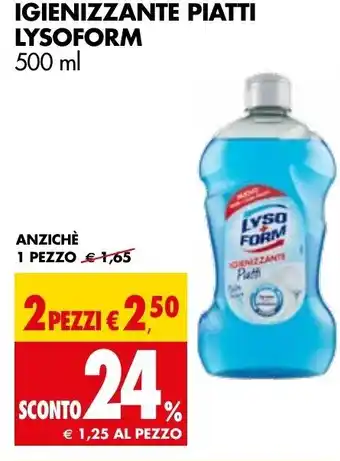 Tigros Igienizzante Piatti Lysoform 500ml offerta