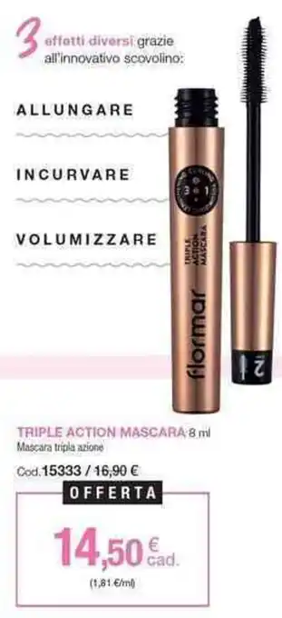 Stanhome Flormar Triple Action Mascara 8 ml offerta