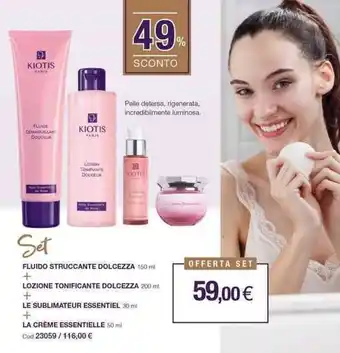 Kiotis Fluido Struccante Dolcezza 150 ml + Lozione Tonificante Dolcezza 200 ml + Le Sublimateur Essentielle 50 ml