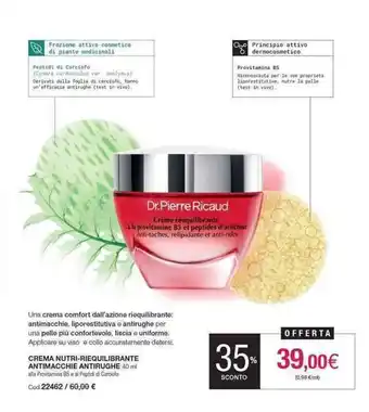 Dr. Pierre Ricaud Crema Nutri-Riequilibrante Antimacchie Antirughe 40 ml