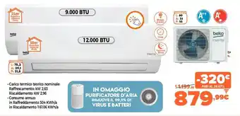 Expert Di Lella beko Condizionatore Dual Split 9.000+12.000 BTU-BIMPO181090120BIMPI offerta