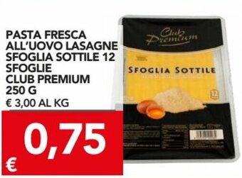 TuoDi Club Premium Pasta Fresca All'Uovo Lasagne Sfoglia Sottile 12 Sfoglie 250 g offerta