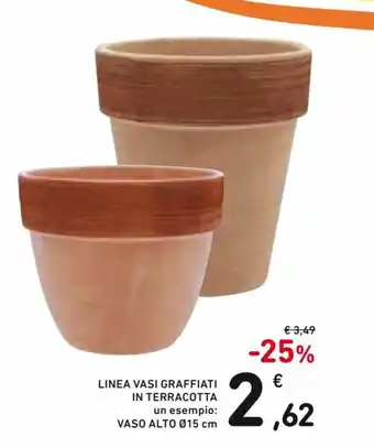 Spazio Conad Linea Vasi Graffiati in Terracotta Ø15 cm offerta