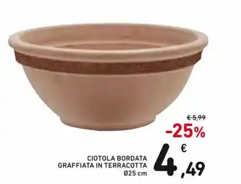 Spazio Conad Ciotola Bordata Graffiata in Terracotta Ø25 cm offerta