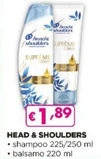 Acqua & Sapone Head & Shoulders Shampoo 225/250 ml / Balsamo 220 ml offerta