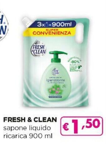 Acqua & Sapone Fresh & Clean sapone liquido ricarica 900 ml offerta
