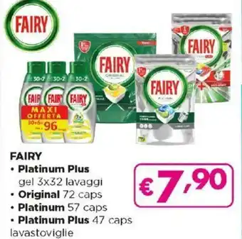 Acqua & Sapone Fairy Platinum Plus 3x32 lavaggi/ Original 72 caps/ Platinum 57 caps/ Platinum Plus 47 caps offerta