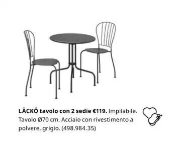 IKEA Läckö tavolo con 2 sedie offerta
