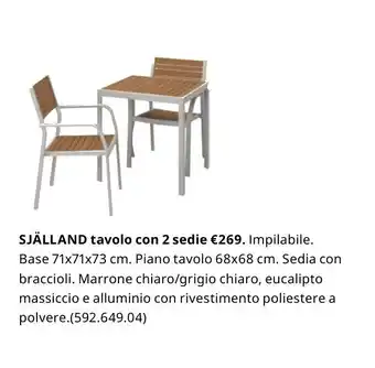 IKEA Själland tavolo con 2 sedie 71x71x73 cm offerta
