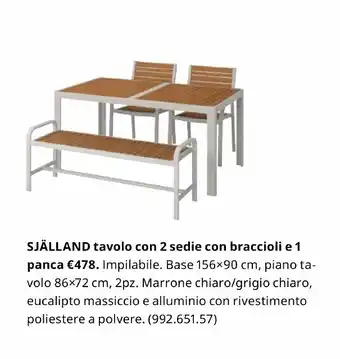 IKEA Själland tavolo con 2 sedie con braccioli e 1 panca offerta