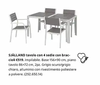 IKEA Själland tavolo con 4 sedie con braccioli offerta