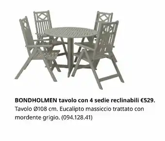 IKEA Bondholmen tavolo con 4 sedie reclinabili offerta