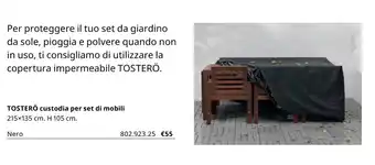 Tosterö custodia per set di mobili 214x135 cm, H 105 cm