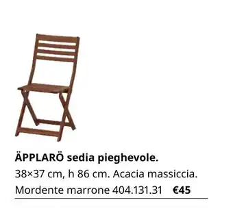 Äpplarö sedia pieghevole 38x37 cm, h 86 cm