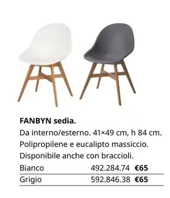 IKEA Fanbyn sedia 41x49 cm, h 84 cm offerta