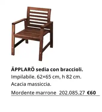 Äpplarö sedia con braccioli 62x65 cm, h 82 cm