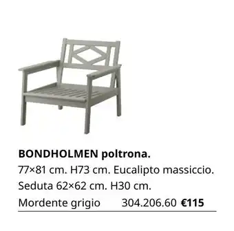 IKEA Bondholmen poltrona offerta