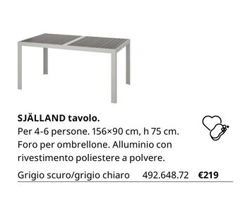 IKEA Själland tavolo 156x90 cm, h 75 cm offerta
