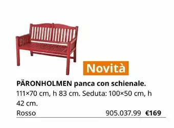 Päronholmen panca con schienale