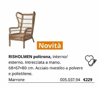 Risholmen poltrona 68x67x80 cm