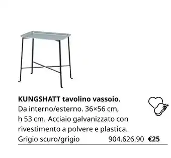IKEA Kungshatt tavolino vassoio 36x56 cm h 53 cm offerta