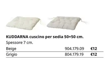 Kuddarna cuscino per sedia 50x50 cm
