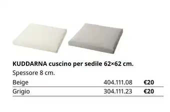 IKEA Kuddarna cuscino per sedile 62x62 cm offerta