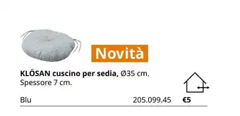 Klösan cuscino per sedia, Ø35 cm