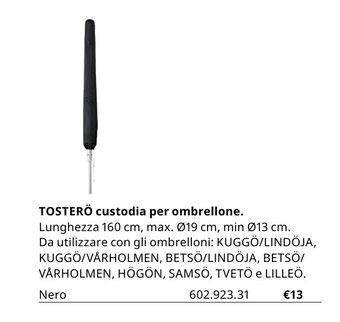 IKEA Tosterö custodia per ombrellone offerta